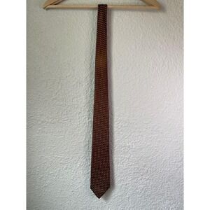 70s/80s Vintage Playboy Necktie Brown with‎ Pink Polka Dots